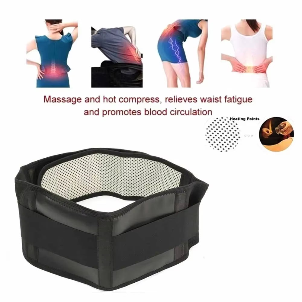 M - 4XL Adjustable Tourmaline Self Heating Magnetic Therapy Back Waist Support Belt Lumbar Brace Massage Band Health Care