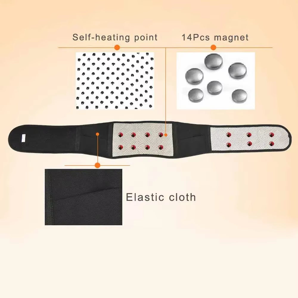 M - 4XL Adjustable Tourmaline Self Heating Magnetic Therapy Back Waist Support Belt Lumbar Brace Massage Band Health Care